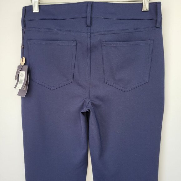 NYDJ Ponte Knit Marilyn Straight Leg Pants Navy Size 6 - Picture 6 of 15